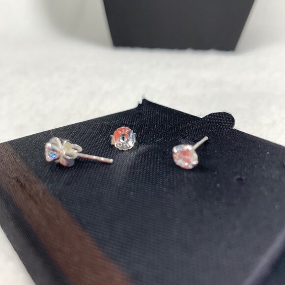 Sterling Silver Pave Crystal Crucifix & Stud Earring Set New In Box - Picture 10 of 11